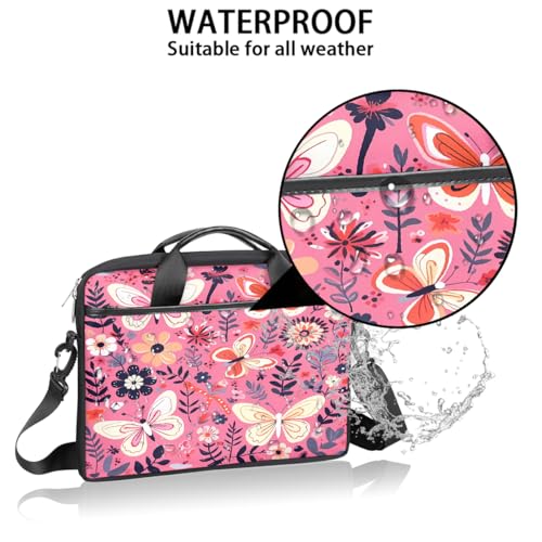 Maletín para portátil 15 pulgadas con diseño floral y mariposas miniatura 3