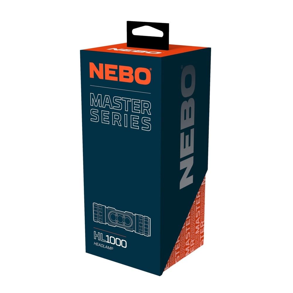 NEBO Master Series HL1000 - Linterna Frontal Recargable - Accesorios para Camping y Senderismo - Correr y Deportes al Aire Libre