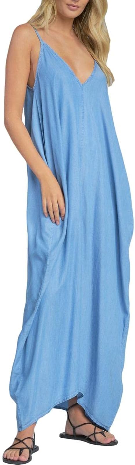 Elan Womens Spag Chambray Sleeveless 