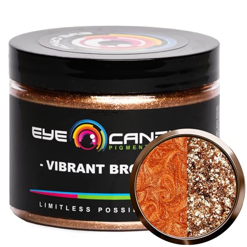 Eye Candy Pigments Premium Bronze Mica Powder - Vibrant Bronze (50gr) - for Epoxy, Resin, Soap, Paint, Woodworking, Acrylic Pouring, Bath Bombs, Fishing Lures - DIY Arts and Crafts Additive