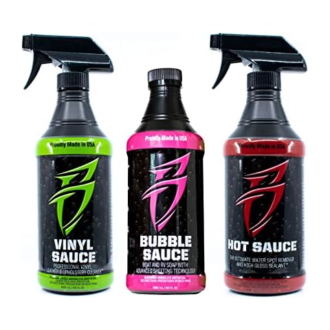 Boat Bling Get Sauced 3 Pack Kit - Hot Sauce, Vinyl Sauce, Bubble Sauce for Boats, RVs, Powersport Vehicles and More - Three 20oz Bottles Cover