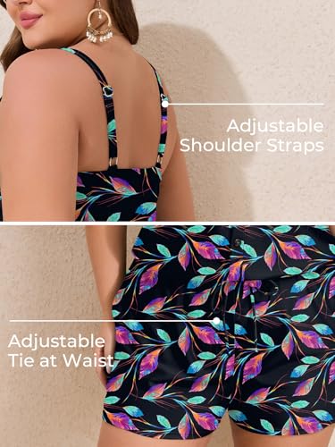 Image of Summer Mae Plus Size Swim Romper One Piece Swimsuit Women Blouson Bathing Suit with Pockets 2026 Modest Swimwear