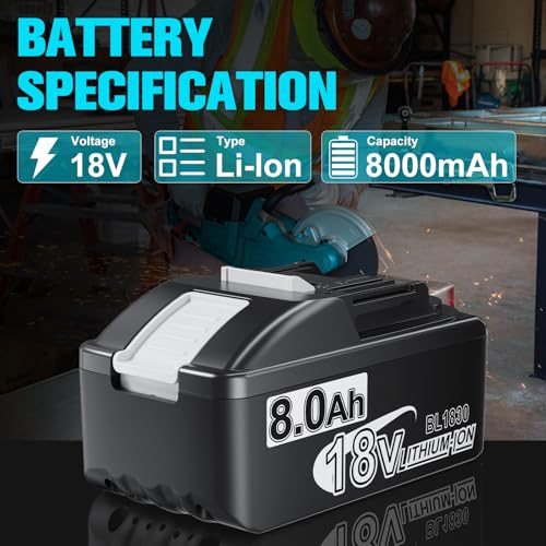 Image of Bonacell 2Pack 8.0Ah Replacement for Makita 18V Battery Lithium ion Compatible with Makita 18Volt Battery BL1815 BL1815N BL1820 BL1820B BL1830 BL1840 BL1840B BL1850 BL1840B