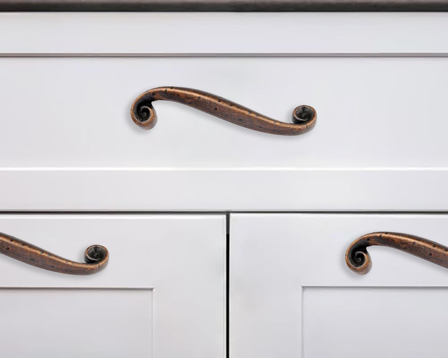 KHTUMEWARE-80203 Antique Copper Cabinet Pulls CTC 3-3/4 in (96 mm) 10-Pack in Antique Copper — KHTUMEWARE