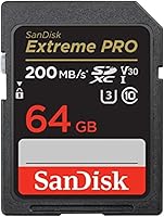 SanDisk 64GB Extreme PRO SDXC UHS-I Card - 200MB/s Read, 90MB/s Write, V30 U3 for 4K UHD Video & Burst Shots - SDSDXXU-064G-GN4IN