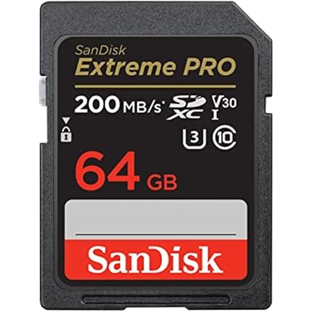 SanDisk 64 Go Extreme PRO carte SDXC + RescuePRO Deluxe, jusqu'à 200 Mo/s, UHS-I, Classe 10, U3, V30
