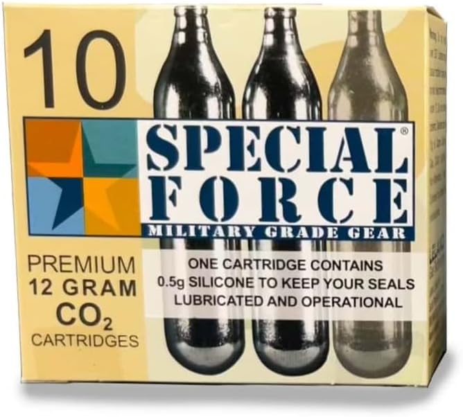 Leland 12 Gram Threaded CO2 Cartridges 25 Pack with 1 Oiler Cylinder Lubricant Cartridge Military Grade Special Force Gear Compact Sealed for Boost Launcher