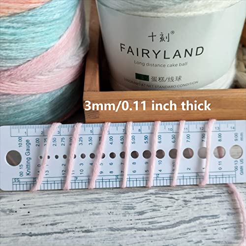 Shike Fairyland Gradient Color Cotton Cake Yarn,Medium-Fine Multicolor Rainbow Yarn For Knitting Or Crocheting,100G 60% Cotton 30% Acrylic 10% Wool,Self Striping Ombre Air Yarn (67, 1 Ball) #TOP2