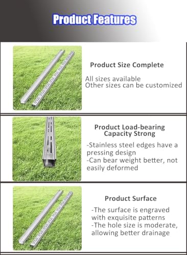 Caniveau de drainage encastrable 100 cm avec grille amovible pour sol interieur - 5