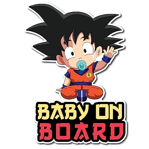 Image of SHOP A THING – Baby on Board Sticker Baby Anime – Vinyl Decal for Car, Truck, and Van – Waterproof Decal for Waterbottle – Indoor and Outdoor Use for Laptop and iPad – Removable Window Decal – SAT 027