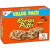 REESE'S Puffs Cereal Treat Bars, Peanut Butter and Cocoa, Snack Bars, Value Pack, 16 Ct, 13.6 oz