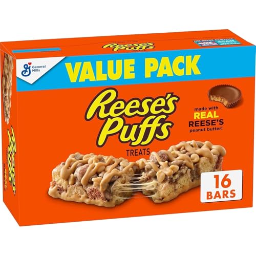 Reese's Puffs Cereal Bars, Peanut Butter and Cocoa, 16ct