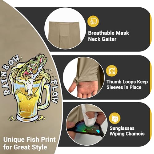 Image of Palmyth Fishing Shirts for Men Long Sleeve UPF 50+ Sun Protection Hoodie