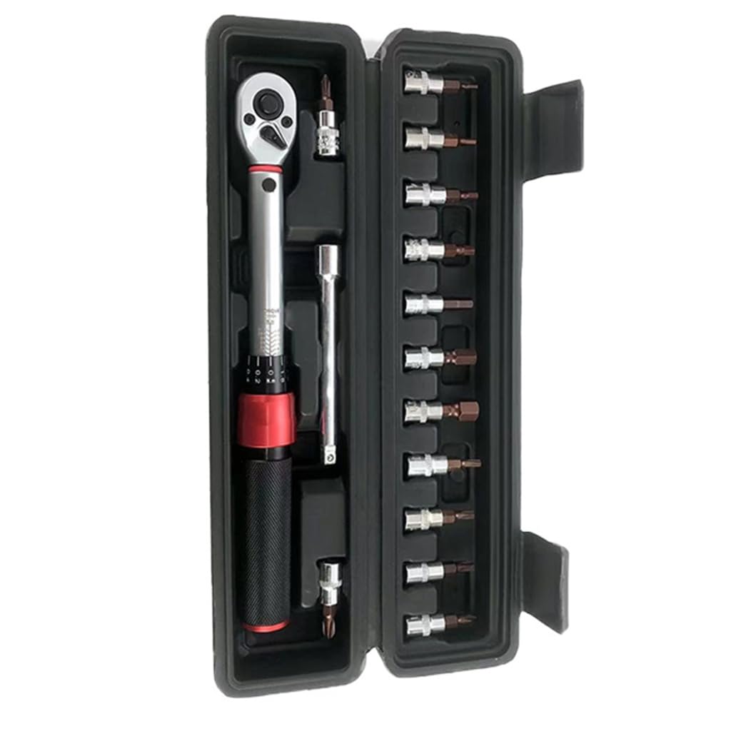 Zestaw kluczy dynamometrycznych 1/10.2 cm 16 szt., regulowane, wstępnie ustawione narzędzie do profesjonalnych napraw mechanicznych