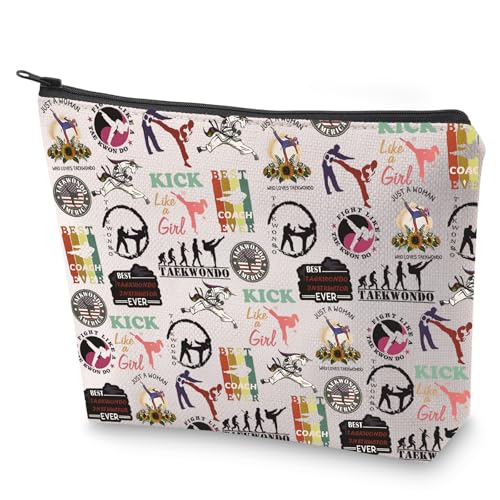 Taekwondo Lover Gift Just a Woman Who Loves Taekwondos Makeup Bag Training Gift for Her (Taekwondo)