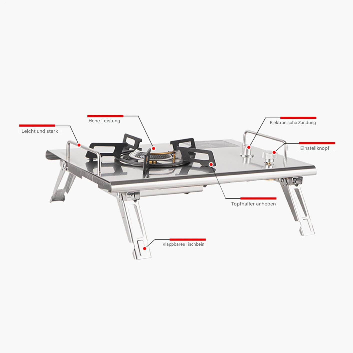 Fornello da campeggio portatile, fornello da campeggio, pieghevole, utensili da cucina, per esterni, barbecue, giardino, chiusura lampo, picnic | Cucina Escursionismo Attrezzatura Outdoor Picnic Sosta Campeggio Pesca Campeggio Viaggio Grigliata Trekking