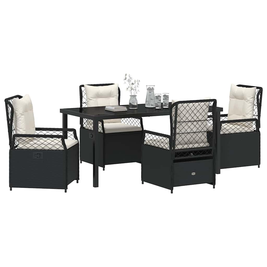 Mobilier de jardin durable en polyrotin noir résistant à la pluie pour en finir avec l'usure