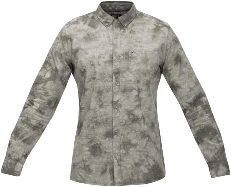 Hurley Men's Jerry Long-Sleeve Woven Top, Jade Horizon - L