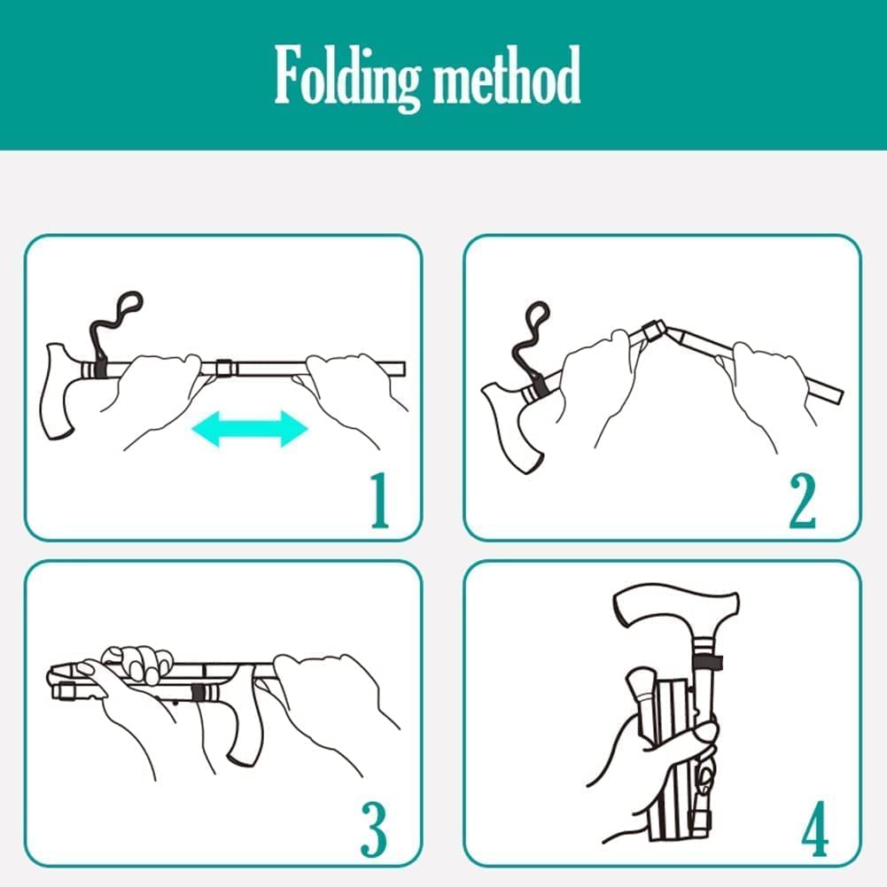 Seguridad Muletas Muletas avanzadas Bastones de Aluminio Bastones para Caminar de Altura Ajustable Correa Plegable Muñequera Muleta Bastón para Caminar de Viaje Cómodo