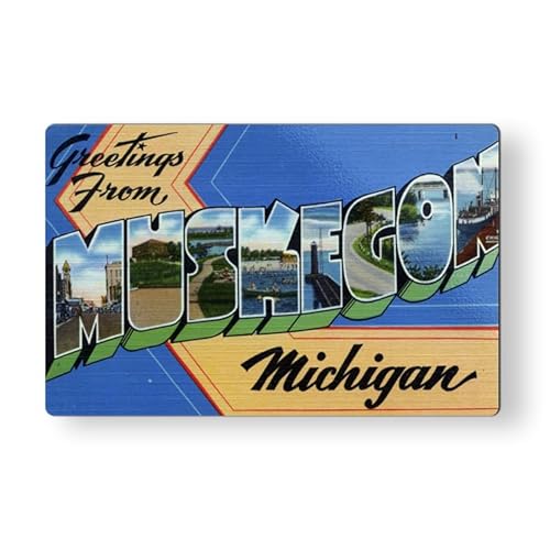 Greetings from Muskegon Michigan Magnet for Car Fridge