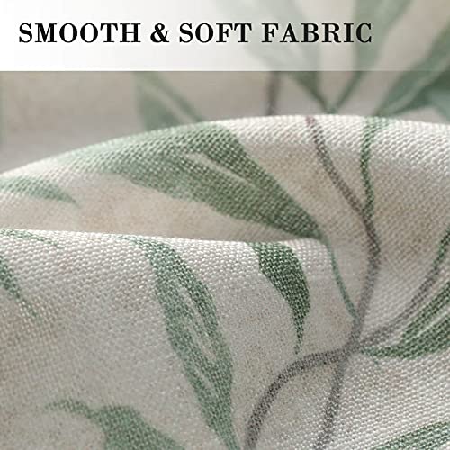 Vogol Decorative Tie Up Curtains For Girls Room, Lovely Leaf Print Small Window Curtain Valance Top Pocket 18 Inch Long, One Panel, Green Leaves, Tie52X18 #TOP3