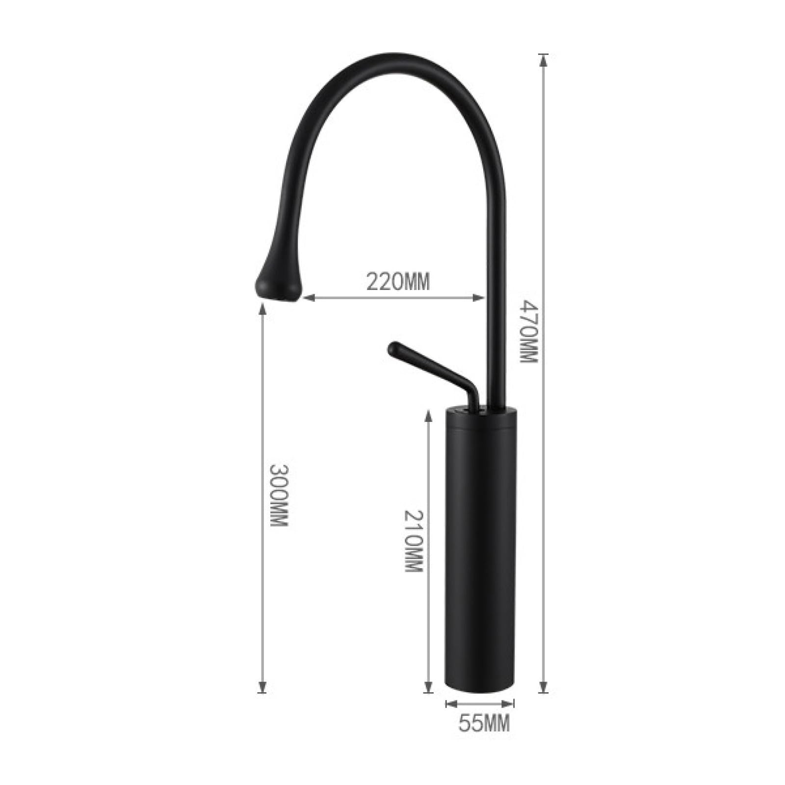 Rubinetto per Lavabo Dal Design Creativo In Ottone Nero