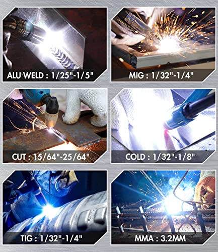 Andeli 200 Amp Multi Process Welder Mig/Stick/Tig Ac/Dc,Aluminum Mig Welder 220V,Gas Mig Gasless Flux Core Welding Machine,Portable Tig Welder And Plasma Cutter #TOP5