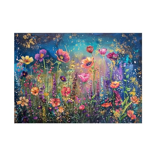 Impression sur toile WODJEM pour habiller un mur vide peinture florale 60x80cm