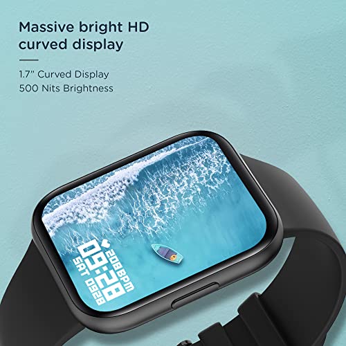 Image of Pebble Pace Pro Smart Watch with 1.7 Bright HD Curved Display, Dedicated Dual Sensors for 24x7 SpO2, HR BP Monitoring, Multiple Fitness Modes, Sleep Tracking,Long Battery, IP68 Rated (PFB14 Jet Black)