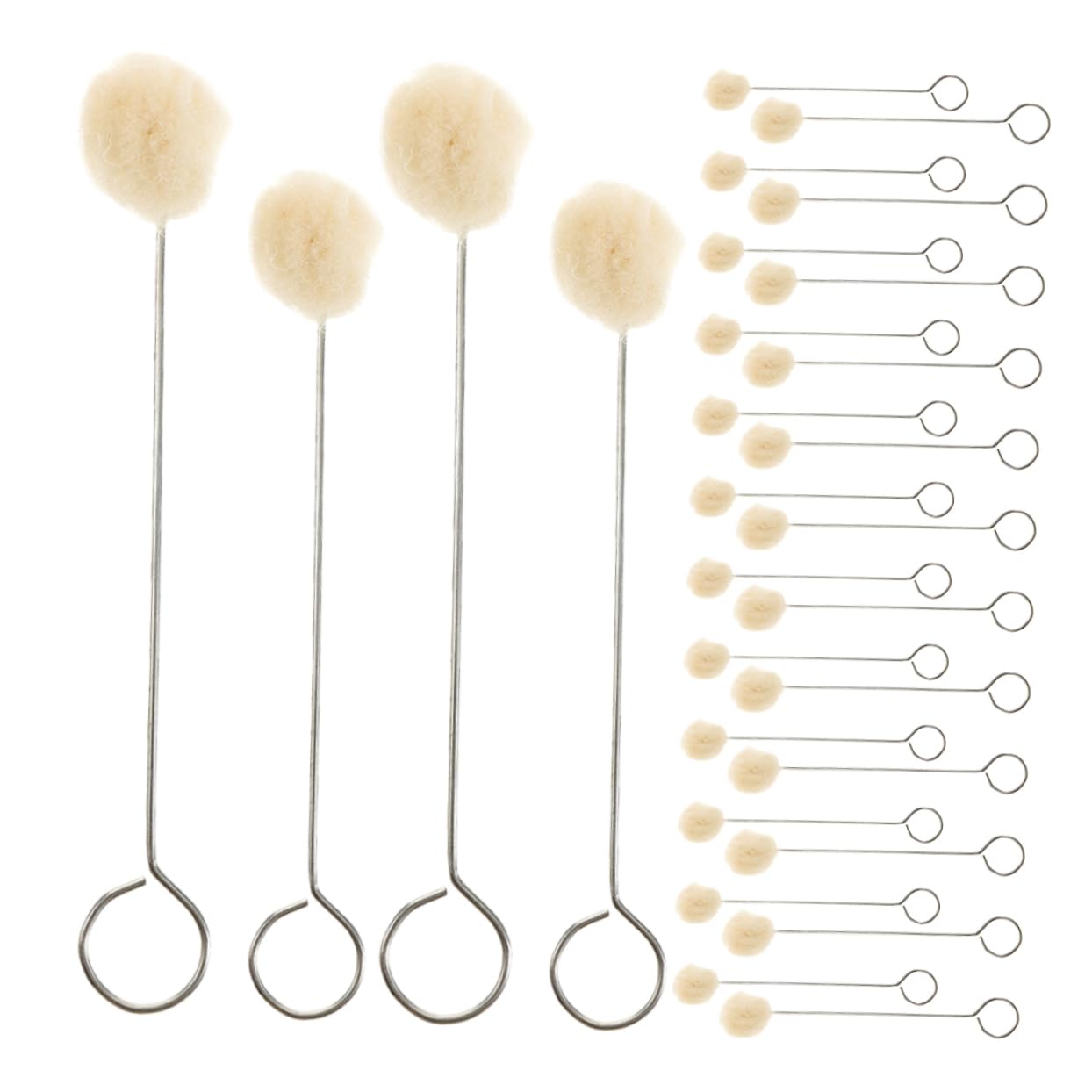60Pcs Soft Wool Brush with Metal Handle for DIY Craft Projects Home and Auto Detailing Easy Maintenance Cleaning