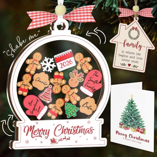 6" Shaking Christmas Family Ornament 2026 of 5,6,7,8,9,10,11,12,13,14,15,16