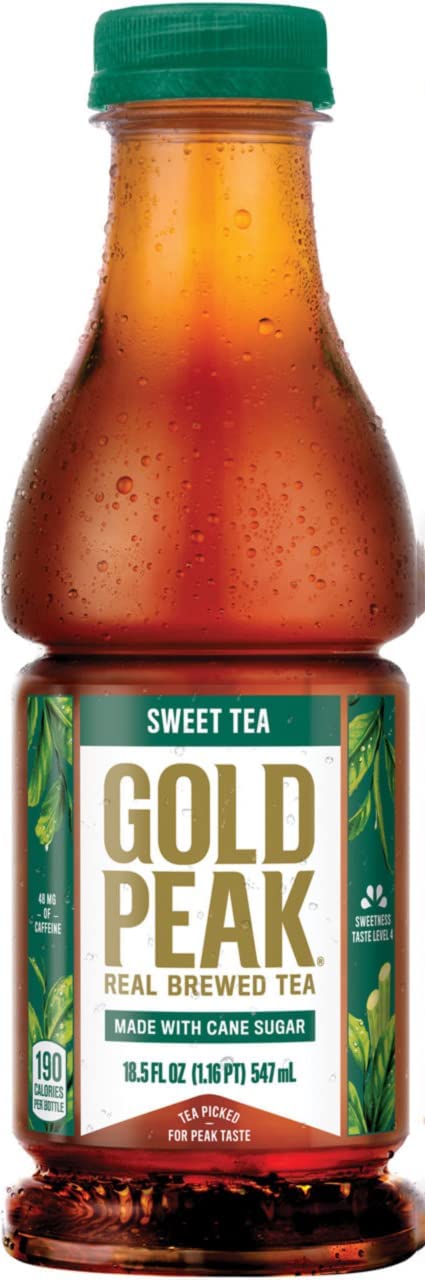 Gold Peak Sweetened Black Iced Tea Drink, 18.5 fl oz (12 Pack Bottles)