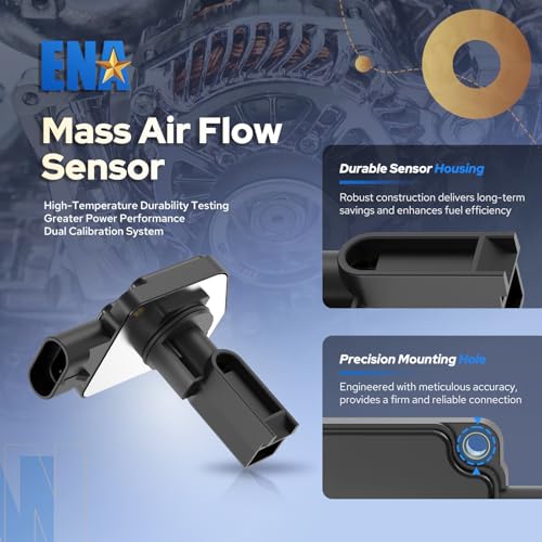 ENA Mass Air Flow Sensor Meter MAF Compatible with Chevy Camaro Impala Lumina Pontiac Bonneville Firebird Buick LeSabre Park Oldsmobile 88 Intrigue LSS 1999-2005 Replacement for 12568877 MAS0193 MA180 by ENA - Used condition - Image 2