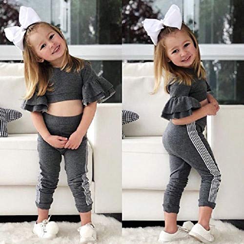 Mlpeerw Toddler Baby Girl 2Pcs Tracksuit Outfits Kids Long Sleeve Crop Top With Pants Summer Fall Winter Casual Sport Wear Clothes thumb #1