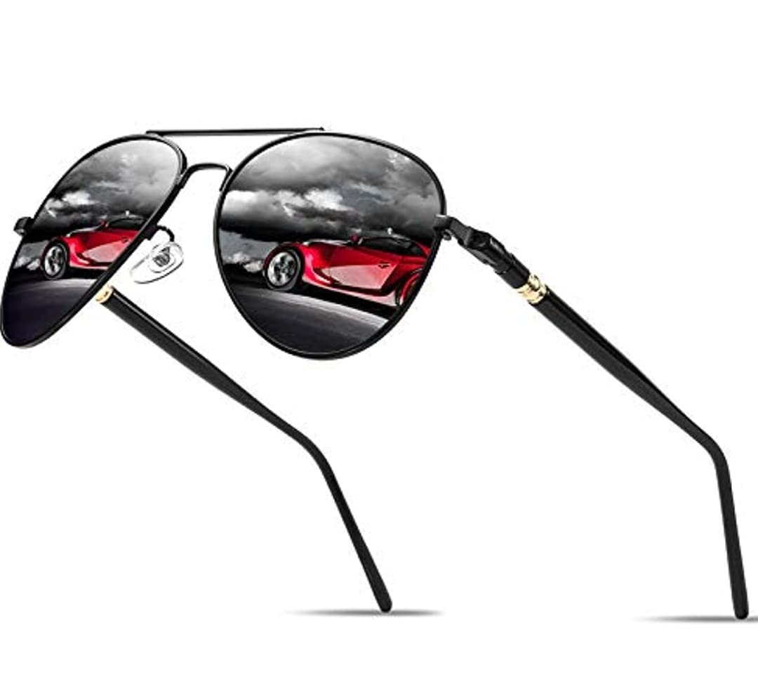 Rebel Collection Eymen I® Black Polarized Aviator Sunglasses With TAC Polycarbonate Lens For Men's and Women's