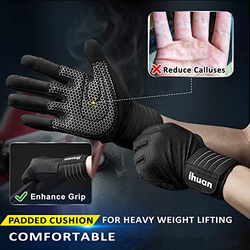 Ihuan FULL FINGER-L Workout Gloves For Men Full-Finger: Weight Lifting Gloves thumb #1