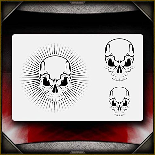 Skull 13 AirSick Airbrush Stencil Template