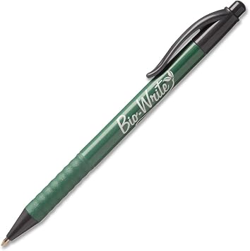 SKILCRAFT 7520-01-578-9305 Bio-Write Bio-Plastic Medium Point Retractable Pen with Black Accents, Black Ink Pack of 36