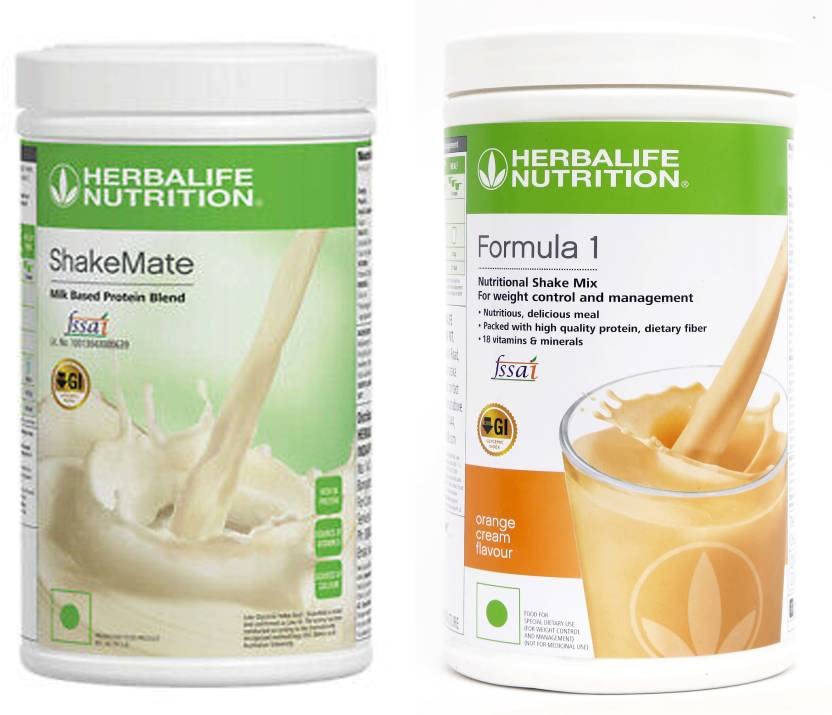HERBALIFE Weight Loss Combo With Shake mate Vanilla And Formula 1 Shake Mix Orange Flavor For Weight Loss Combo (1000 GM)