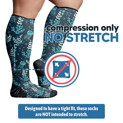 Image of Viasox Compression Socks for Women and Men, Knee High Socks 12-15 mmhg Circulation Support for Flight, Travel, Daily