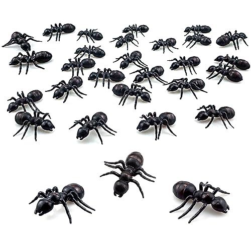 SaktopDeco 30 PCS Big Plastic Ants Black Ants Fake Ant Party Decorations for Practical Jokes Halloween Party