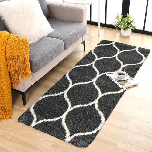 Image of 2x6 feet Soft Runner Rug for Living Room and Bedroom, Modern Indoor Floor Carpet with Non-Slip Backing, Comfortable Decorative Home Decor Rug, Easy Clean & Durable- (Grey M, Rectangular)