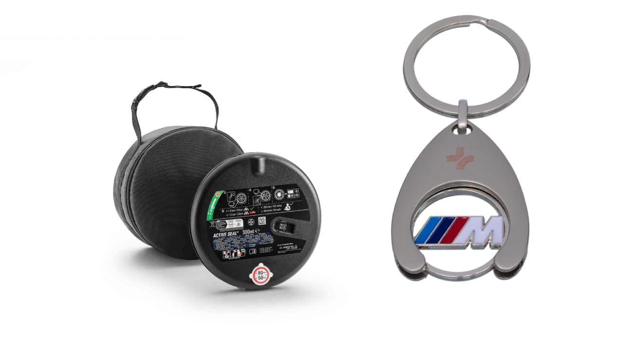BMW Reifenpannenset Plus – schnelle & zuverlässige Pannenhilfe in 15–20 Sek. Mit Kompressor Dichtmittel & Tasche. Exklusiv Fahrzeuge I Gratis M Einkaufschip