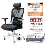 CLOUVOU CleverSeat Sedia ufficio ergonomica [TOP DI GAMMA] Sedia da scrivania per smart working | Poltrona ufficio per studio e camera | Sedia ufficio con ruote facile da spostare | Max. 150 kg