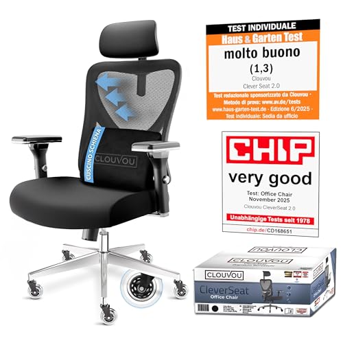 PER OGNI TUA ESIGENZA - La sedia ergonomica posturale con supporto lombare presenta regolazioni personalizzate, come braccioli in 4D e poggiatesta in 3D. Una poltrona da ufficio comoda e produttiva.