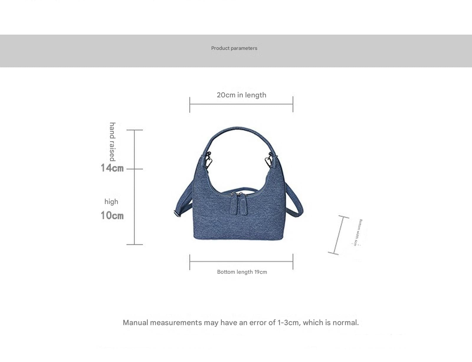 Borse da Donna Borsa A Tracolla/A Spalla da Donna in Denim Stile retrò, Casual, con Tracolla Regolabile.
