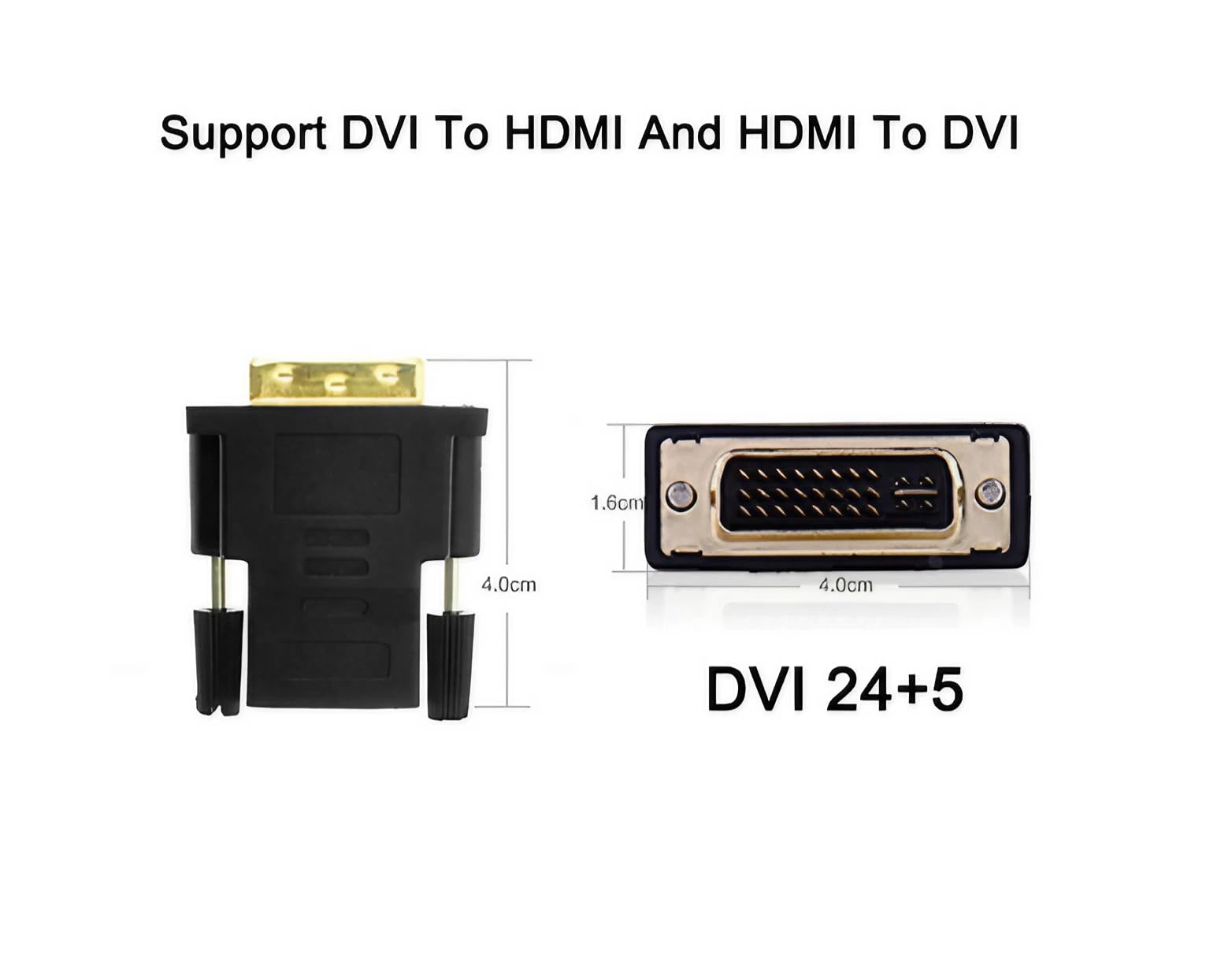 Adaptateur DVI-I 24+5 pins Mâle vers HDMI Femelle Convertisseur 1080P