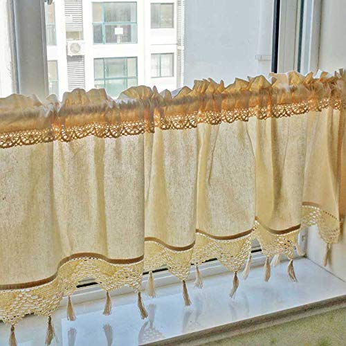 Cortinas de bloqueo pequeñas color beige de 150x30cm para ventana y chimenea