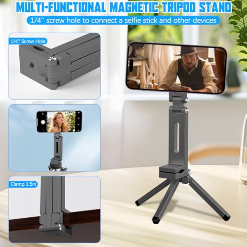 Trípode magnético plegable con rotación para grabación de video estable 2