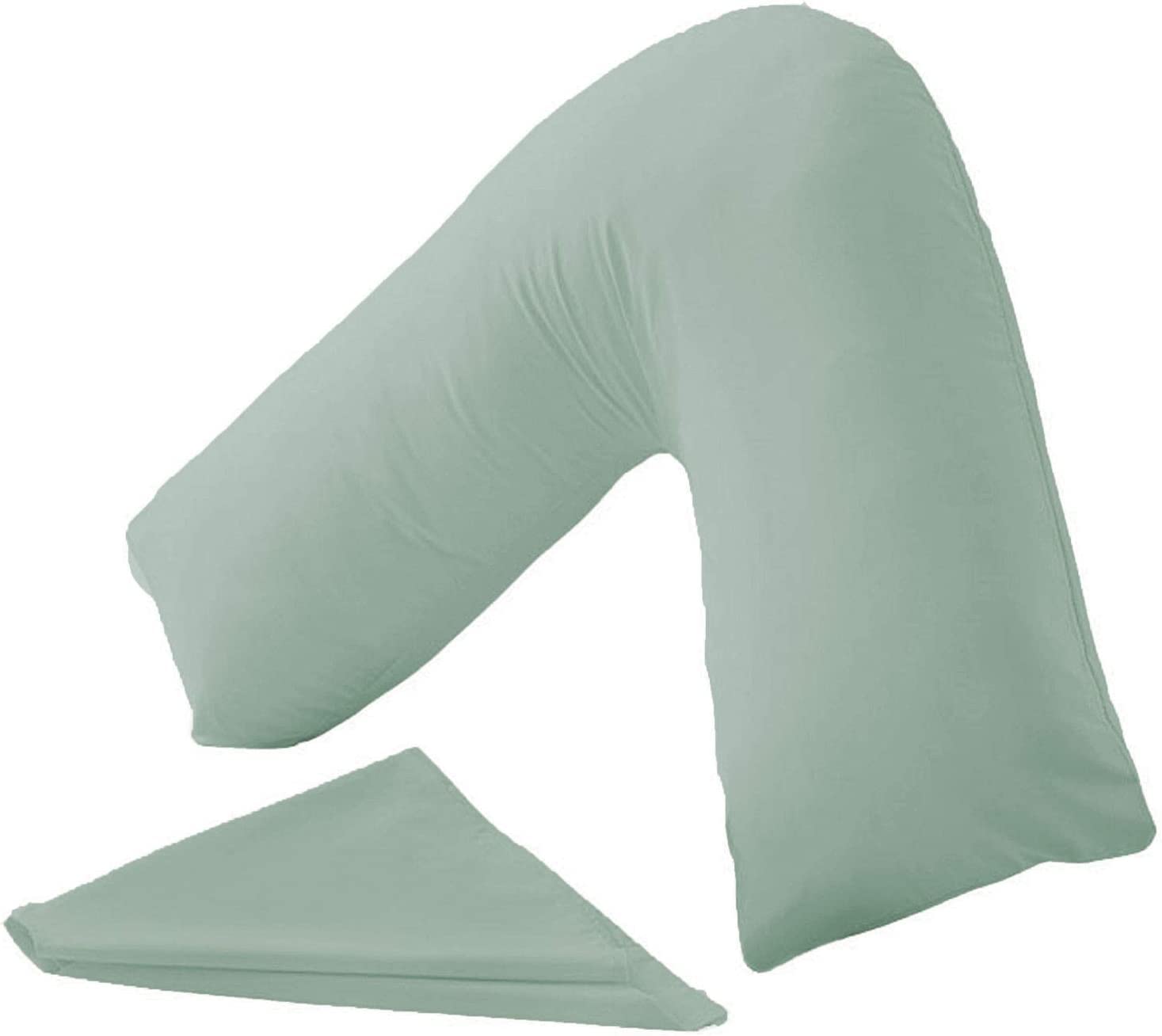 Night Zone V Shaped Polycotton Pillow Case Cover Nursing Pregnancy Maternity Orthopaedic Support PillowCase (Duck Egg)